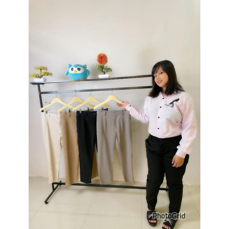 celana chinos wanita premium celana Chinos wanita pinggang karet celana kekinian