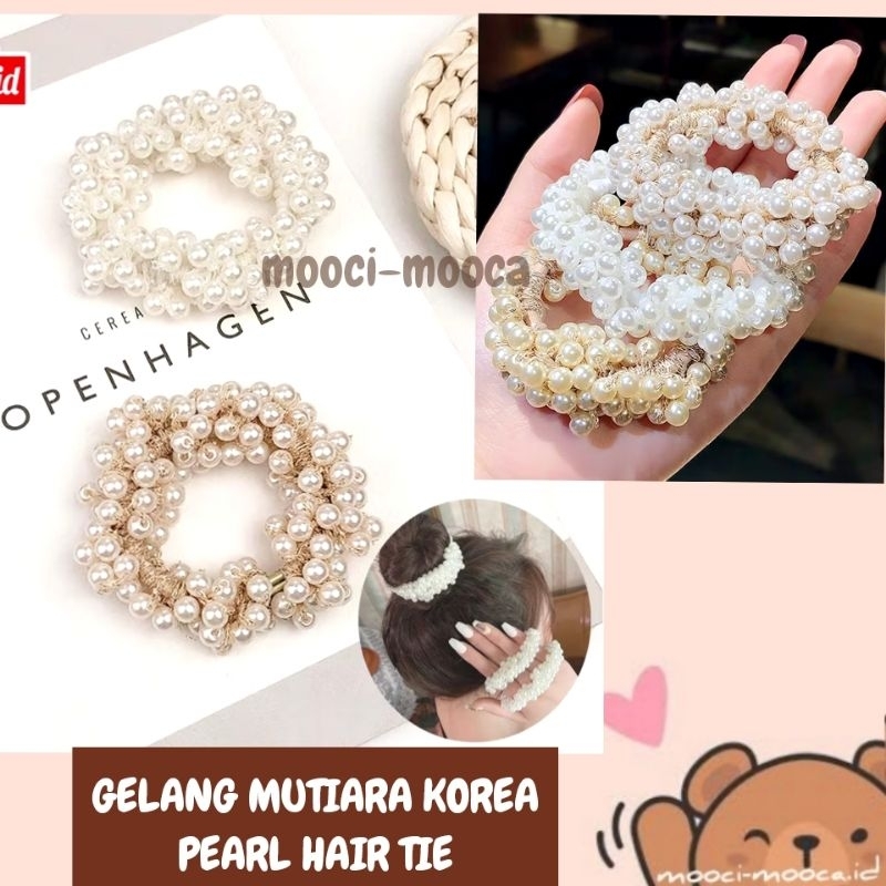 GELANG + IKAT RAMBUT MUTIARA KOREA | Pearl Hair Tie