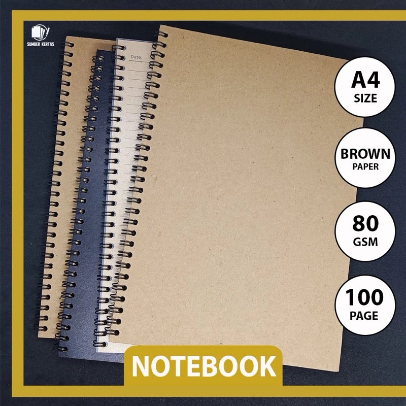 

NOTEBOOK A4/JURNAL/BUKU CATATAN/NOTEPAD/BROWNPAPER/VINTAGE/ GRID/KOTAK2#DOTTED/TITIK2 #BLANK/POLOS MURAH