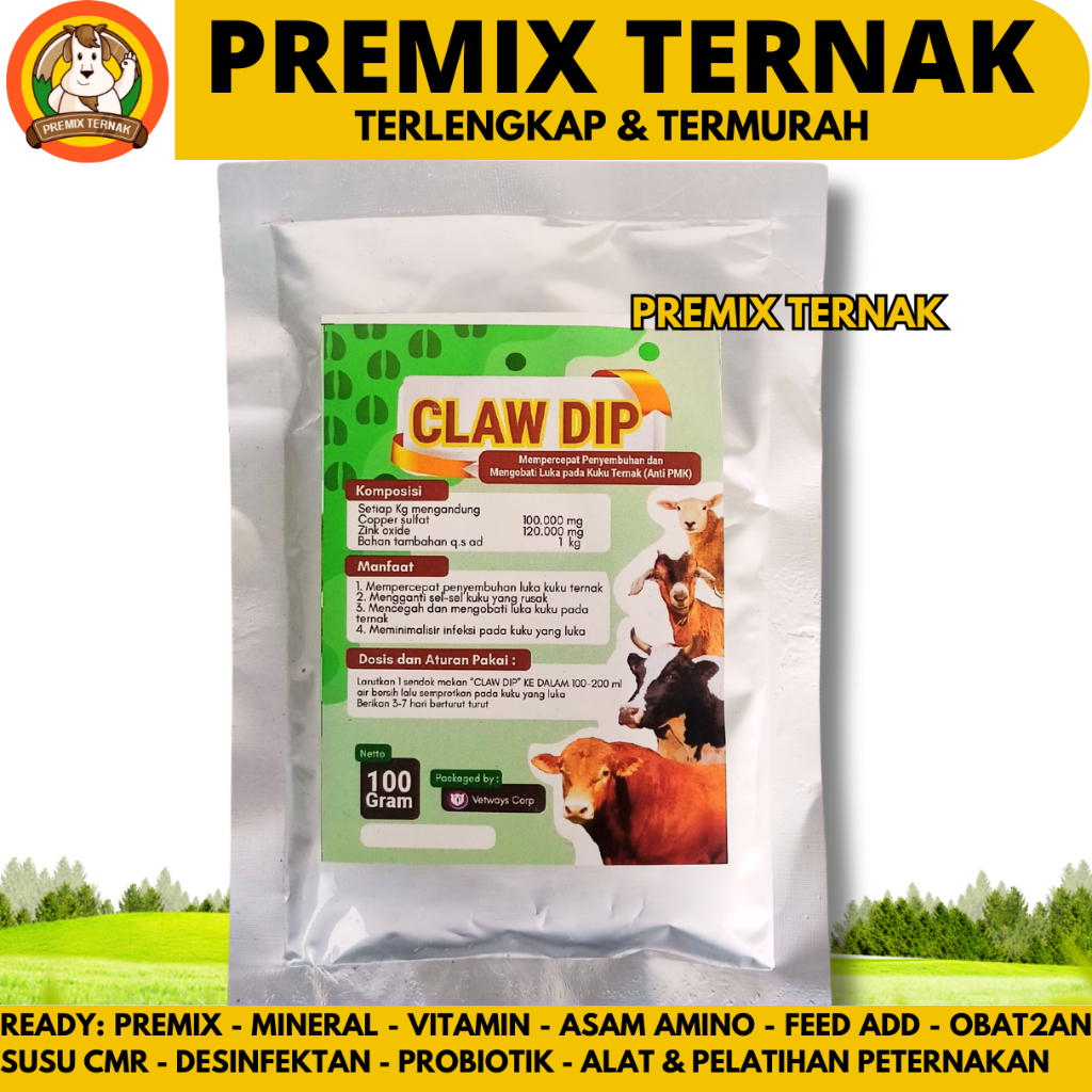 CLAW DIP 100 GRAM - Obat Kuku Sapi - Mengobati Luka Kuku Teracak & Kulit Sapi - Mencegah Infeksi Kuk