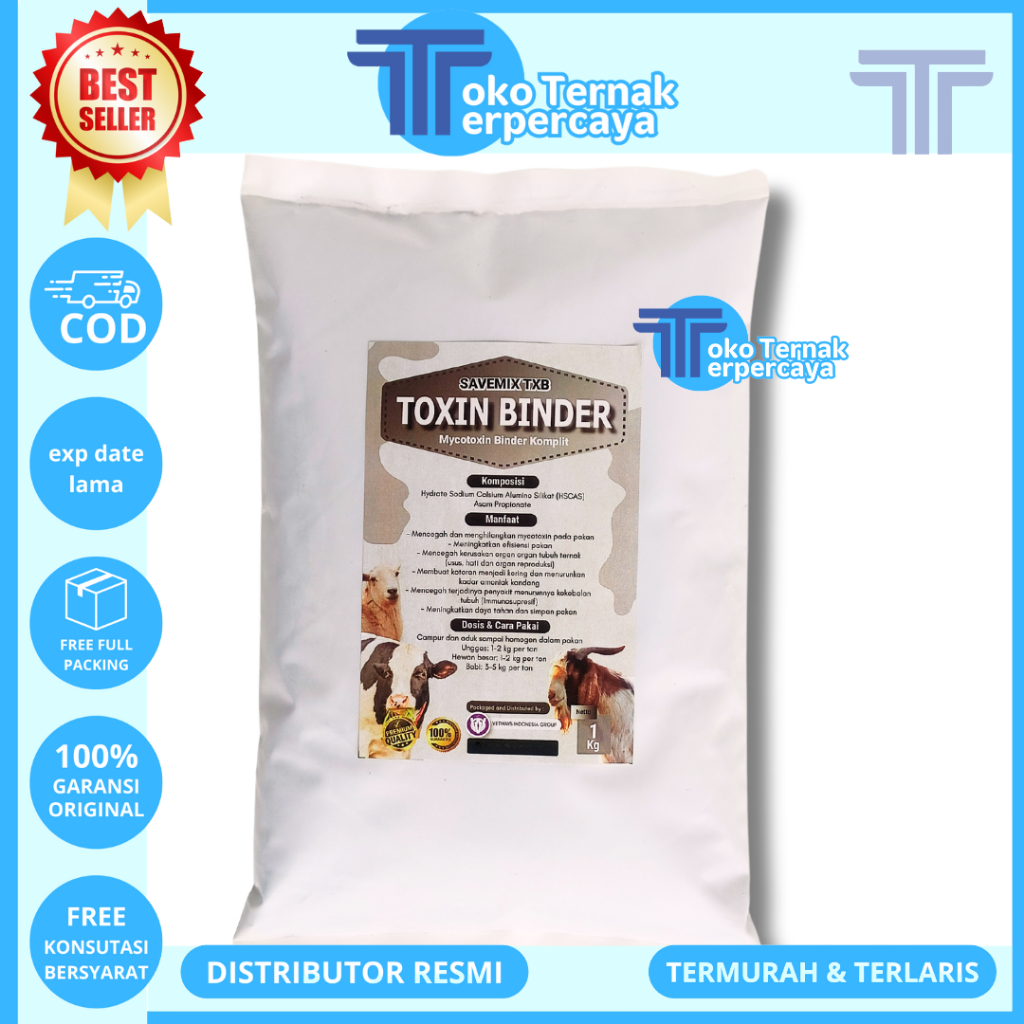 SAVEMIX TOXIN BINDER 1 KG - Toxin Binder Pakan - Mencegah & menghilangkan Mycotoxin Pada Pakan Ayam 