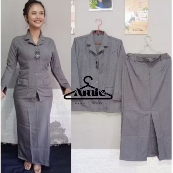 SERAGAM PNS GURU WANITA WARNA ABU / SERAGAM GURU ABU