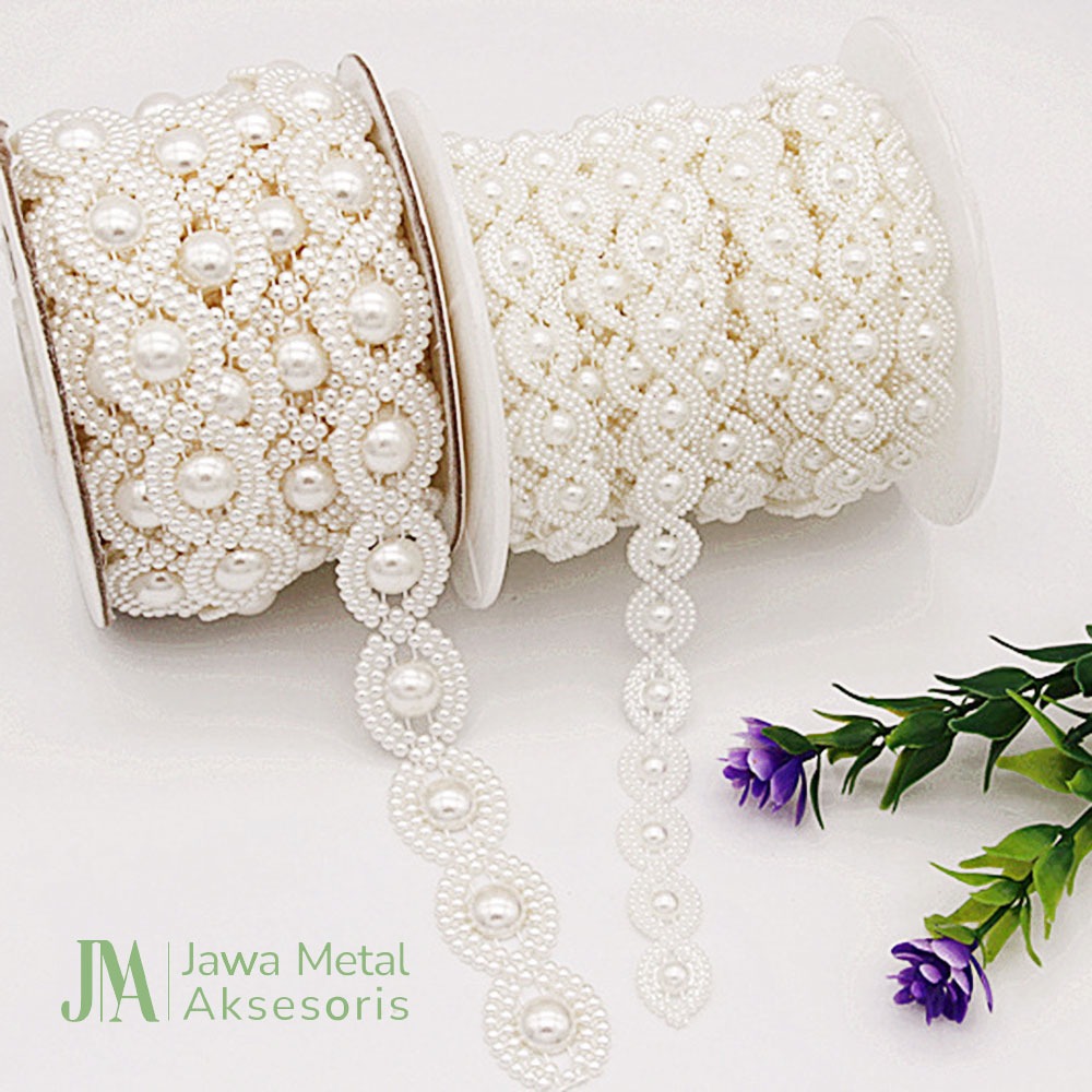 Jawa Plastic Chain Rantai Payet Mutiara Renda Pinggir Baju Rok Dress Gaun Kebaya LYAA267