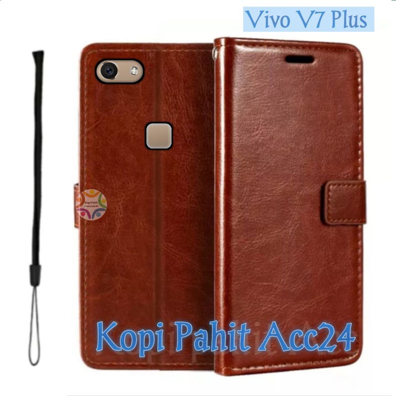 Case Untuk Hp Vivo V7 Plus 1716 1850 Flip Cover Wallet Sarung Hp Casing Dompet Flip Magnet