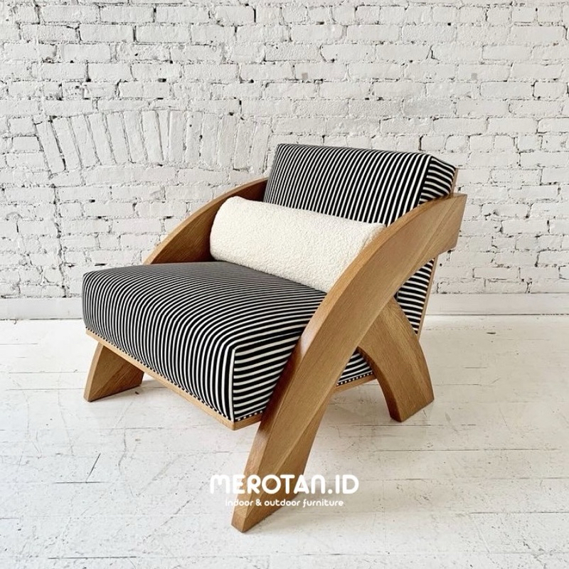 Arm Chair Jati / Kursi Santai Jati / Kursi Malas Jati Model Estetik / Lazy Chair