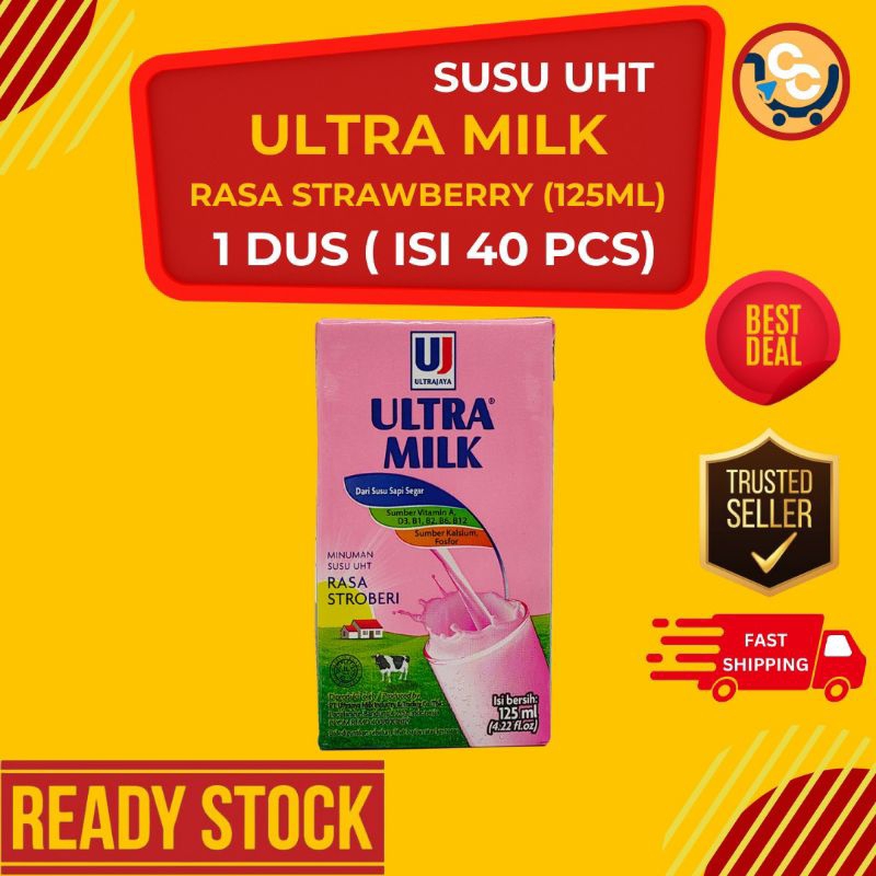

Susu UHT Ultra Milk rasa Strawberry/Stroberi 125ml