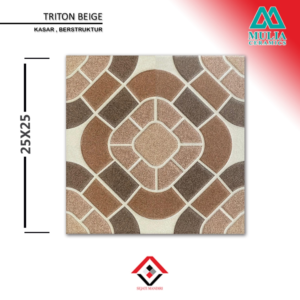 keramik 25x25 - motif batu alam - mulia triton beige
