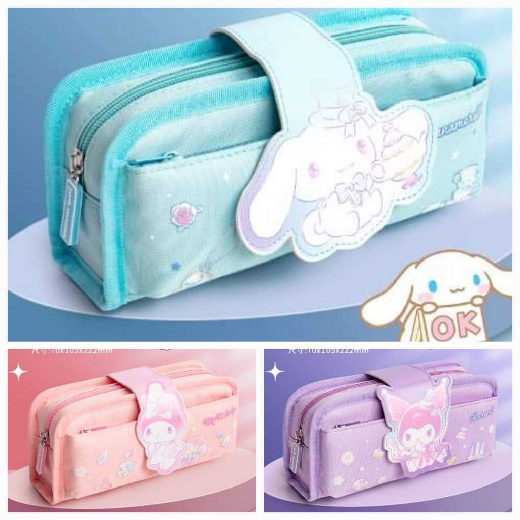 

Kotak Pensil Karakter Kuromi, Melody, Cinnamoroll Lucu Premium Quality