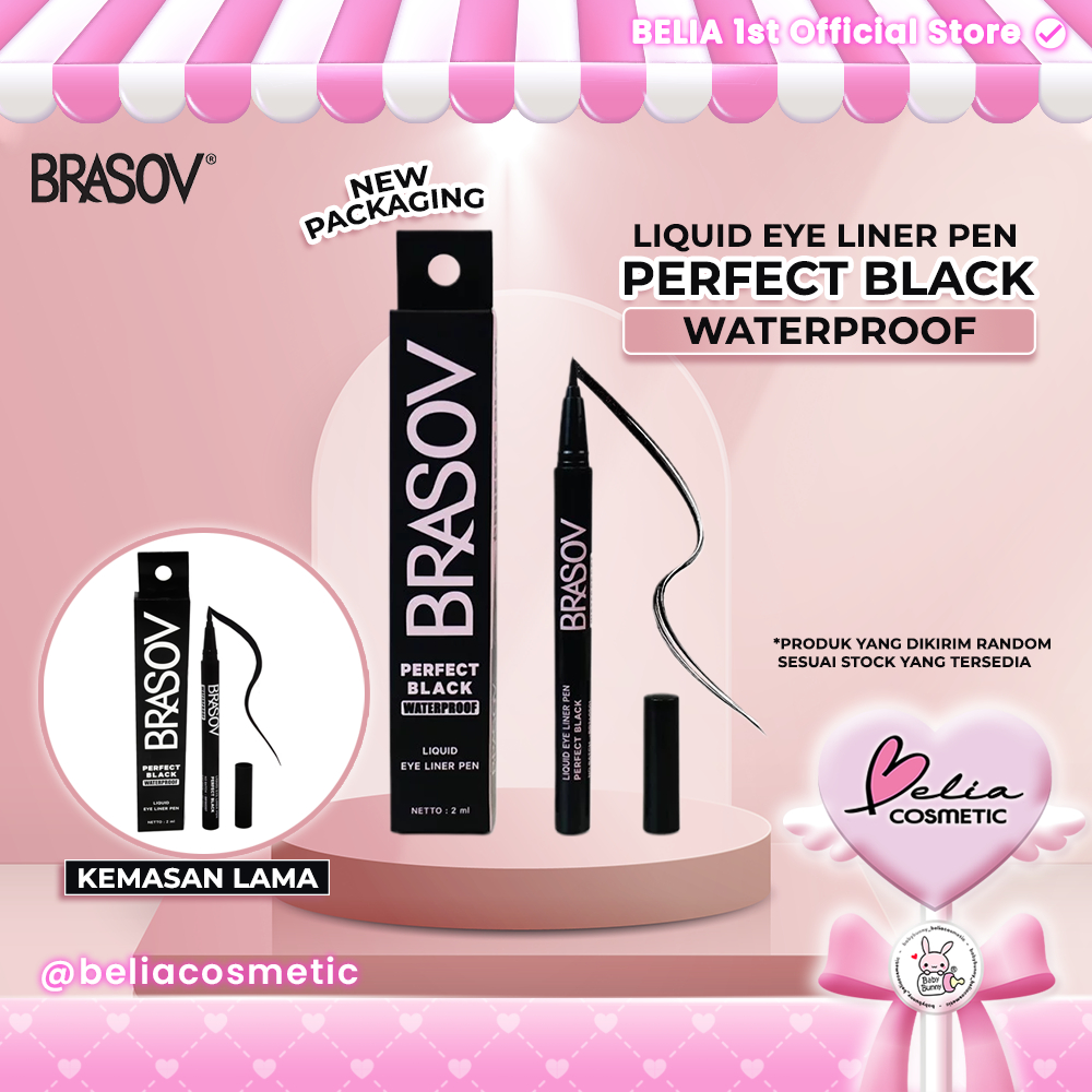 ❤ BELIA ❤ BRASOV (✔️BPOM) Perfect Black Waterproof Liquid Eye Liner Pen 2mL | eyeliner spidol