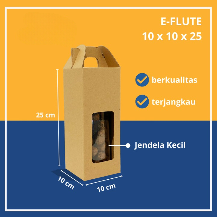 

(10pcs) Gable Box Kemasan 1 Toples Tabung 1300ml Dus Snack Cookies Kuker Size 10x10x25cm