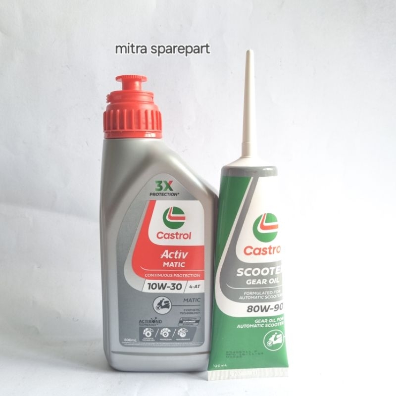 PAKET OLI CASTROL AKTIV MATIC 10W-30 + GARDAN -MOTOR MATIC