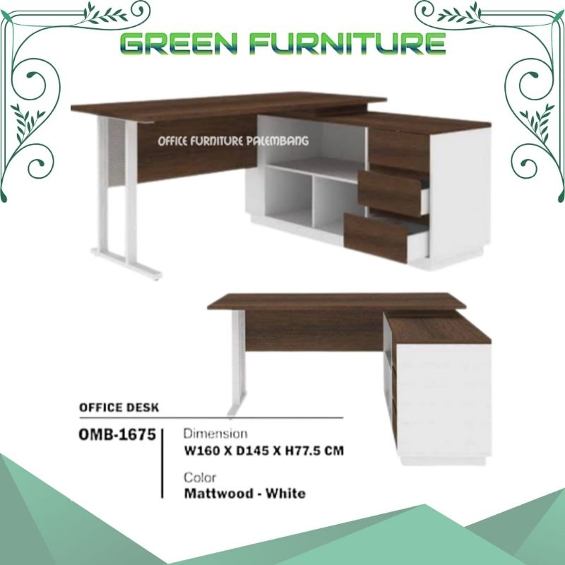 meja kerja L expo OMB 1675 meja kantor bentuk L meja kerja meja direktur