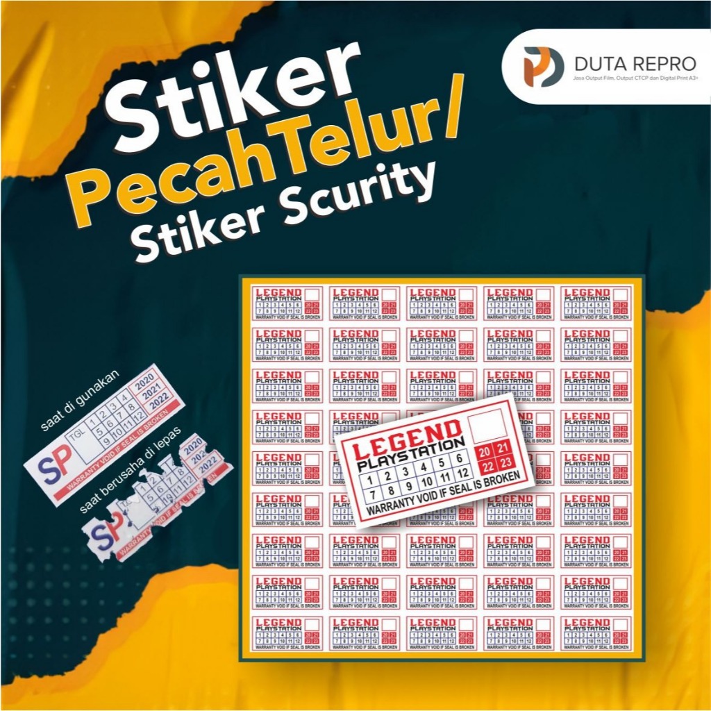 

Cetak Sticker Custom Garansi / Segel / Pecah Telor (+ Kiss Cut). Ukuran A4