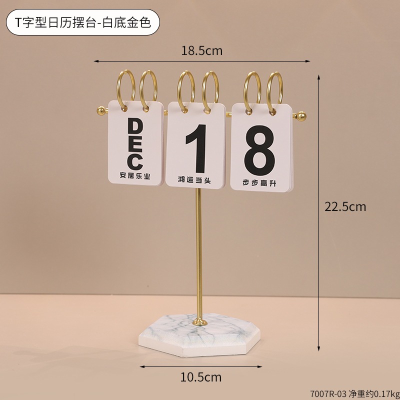 

Eyre Ornamen kalender flip berbentuk T yang kreatif, dekorasi kalender kantor kamar tidur rumah