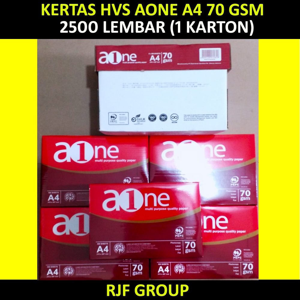 

KERTAS HVS AONE FC 70 A4 2500 LEMBAR (1 KARTON)