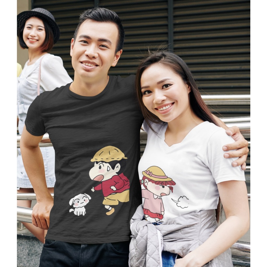 Baju Tshirt Couple Satuan SHINCH4NN Gemoy Lucu Banget Buat Ayang SHIN CHANN Harga Satuan Cocok Buat 