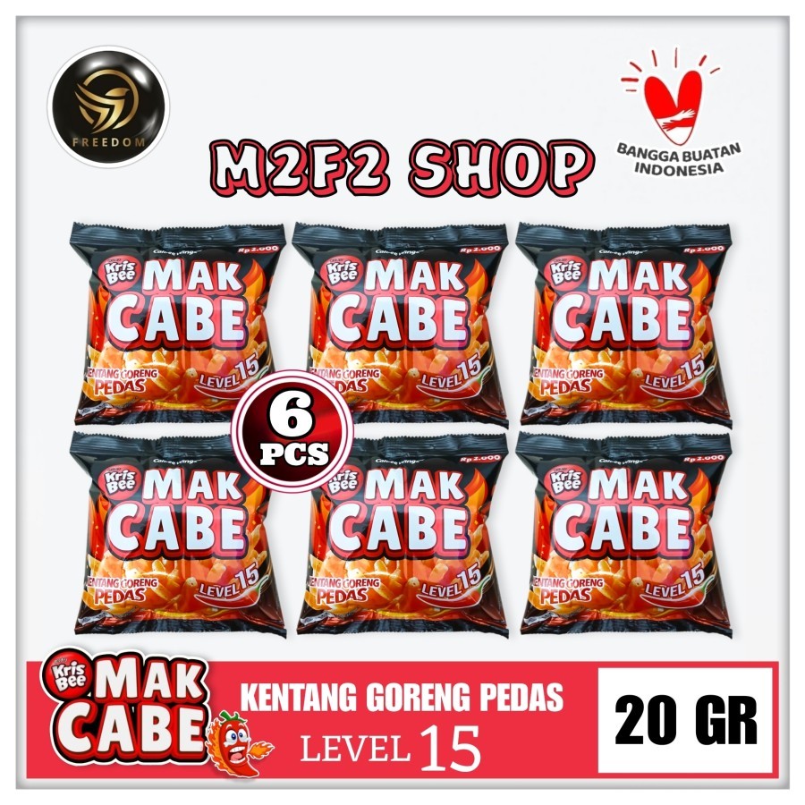 

Krisbee Mak Cabe Keripik Kentang Goreng Pedas Level 15 Sachet - 20 gr (Kemasan 6 Pcs)