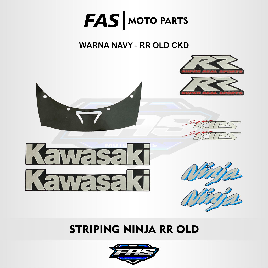 Striping Kawasaki Ninja RR Old Navy Biru Dongker 2008 2009