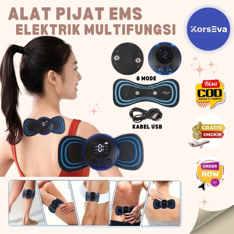 Alat Pijat Ems Terapi Electric Mini Pad Massager Tempel Getar Elektrik Serbaguna Pijet Leher Tangan 