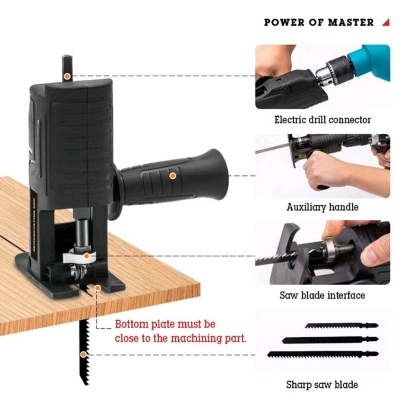 adapter bor ke jigsaw / adaptor sambungan mesin bor ke mesin jigsaw