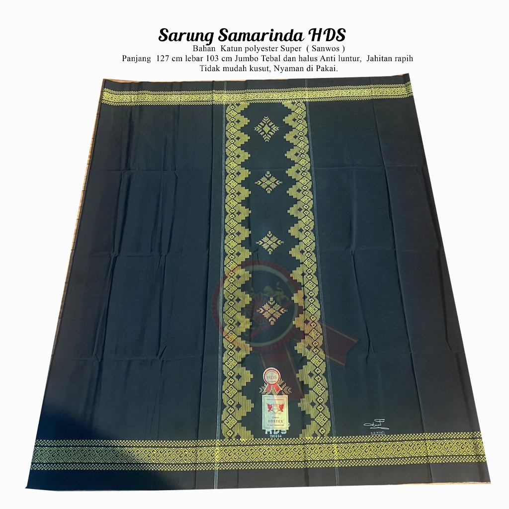 SARUNG HDS HITAM POLOS