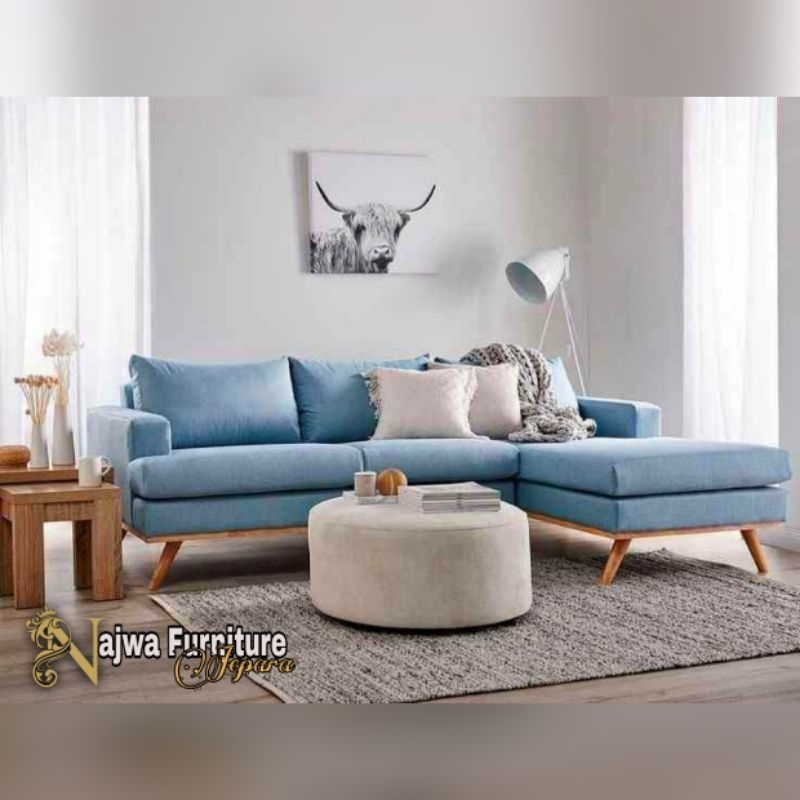 SOFA SUDUT MEWAH SOFA POJOK JATI SOFA RETRO MODERN