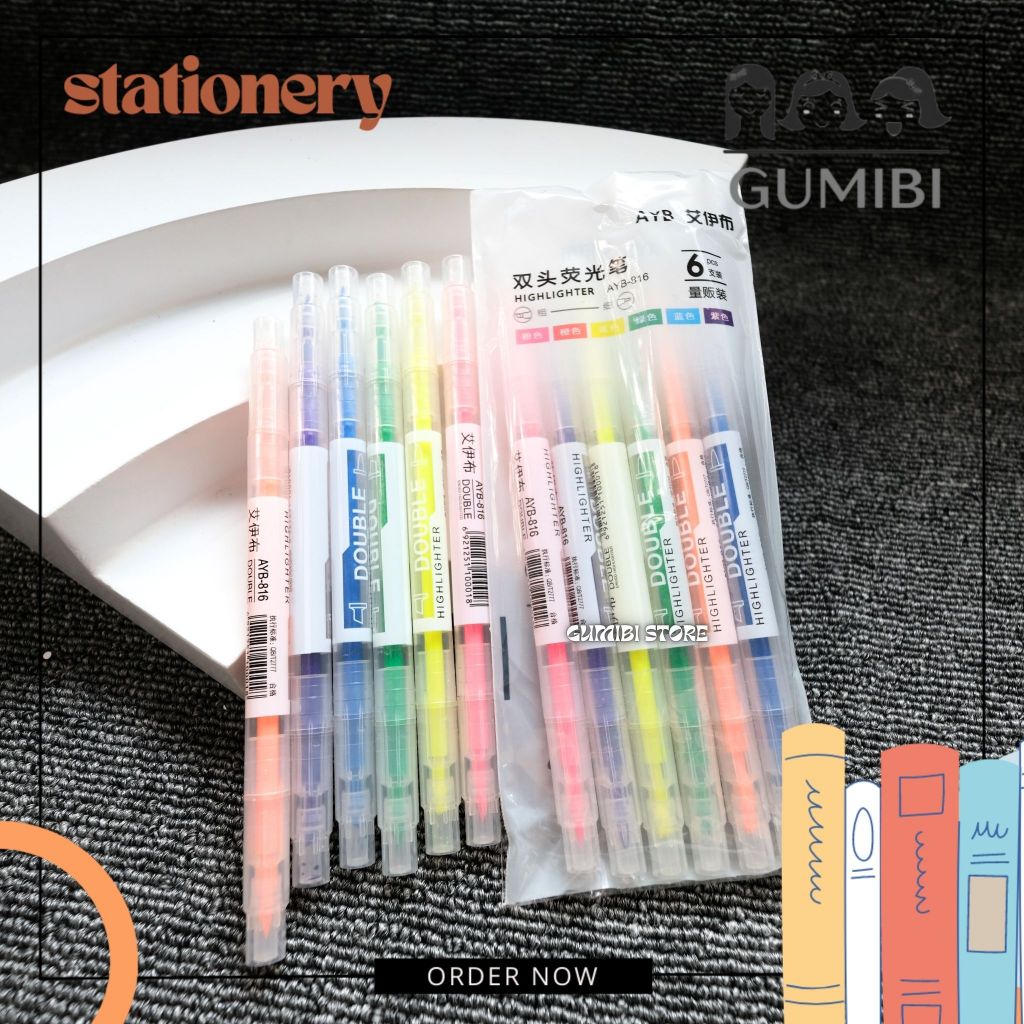 

STABILO DUA SISI HIGHLIGHTER DUA SISI LUCU TERMURAH SOFT COLOR HIGHLIGHTER