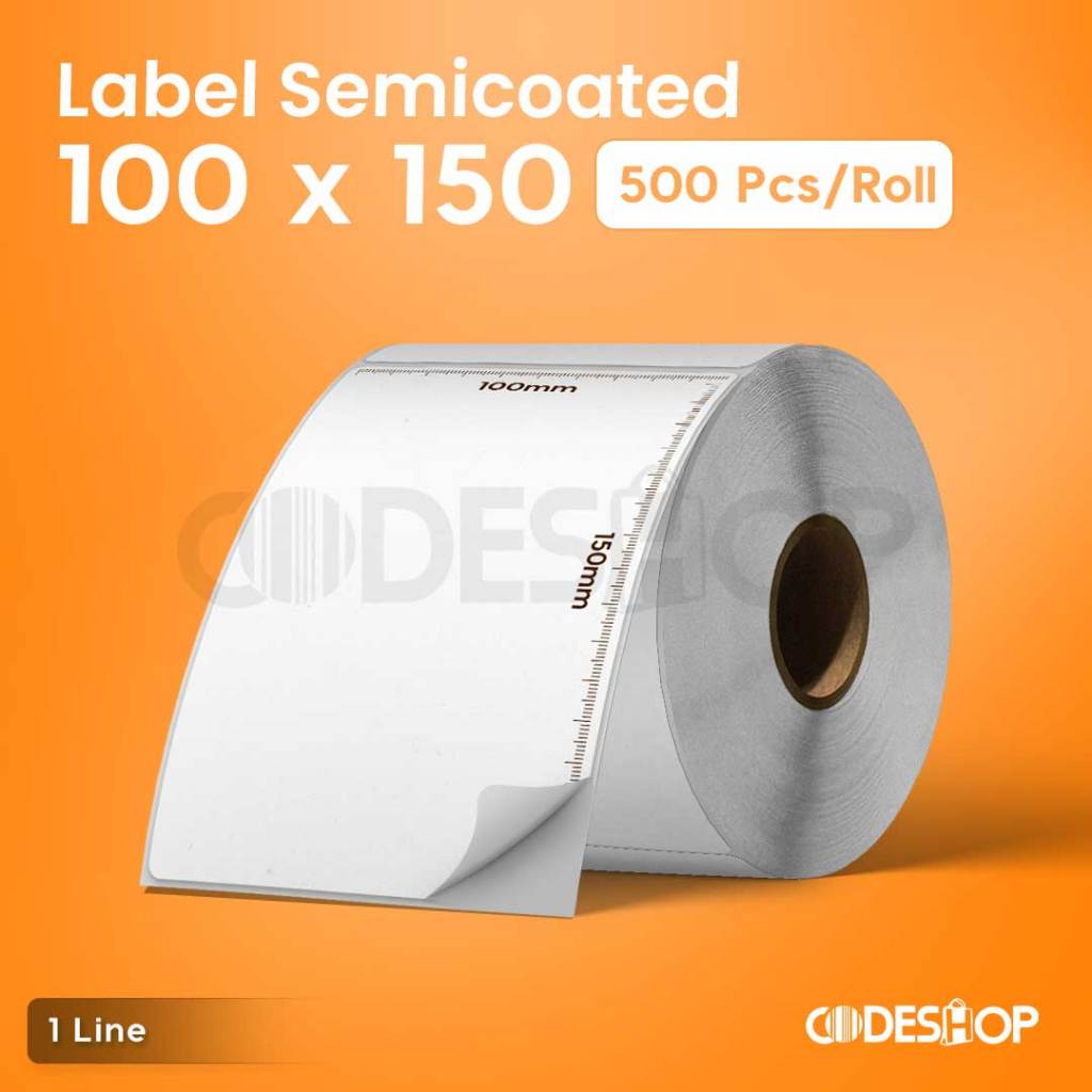 

Label Sticker Semicoated 100X150 MM ( ISI 500 ) Cetak Resi 100 X 150