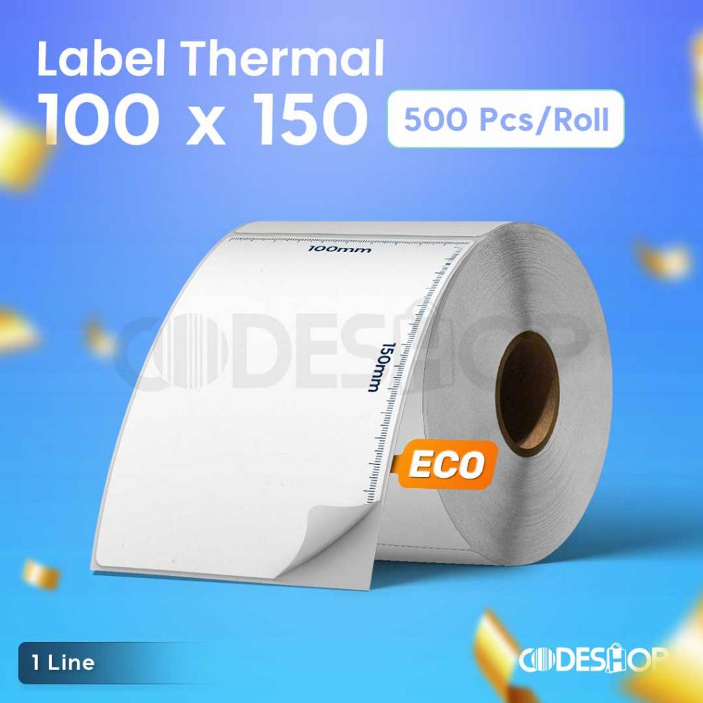 

Label Sticker Barcode 100mm X 150mm Cetak Resi Thermal isi 250 pcs