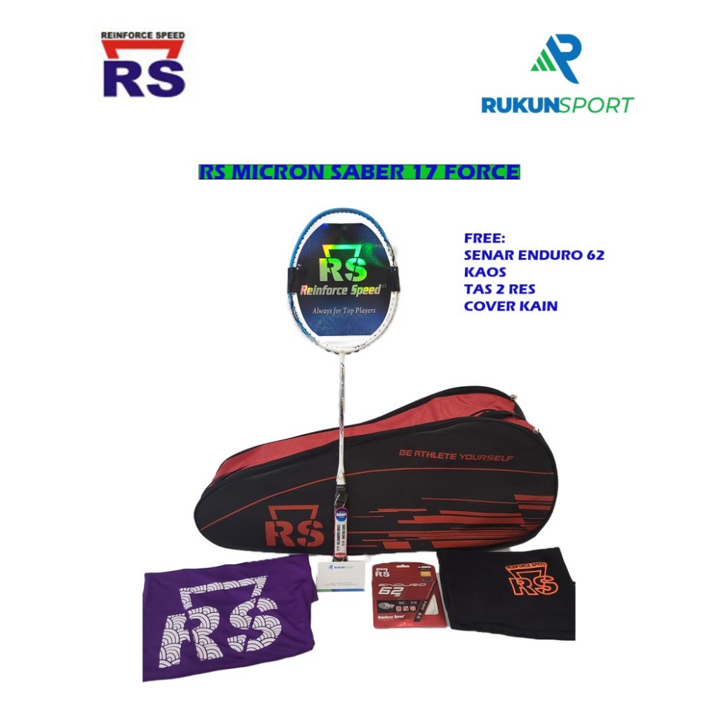 Raket RS MICRON SABER MS 17 FORCE free senar enduro62, kaos, cvr, tas