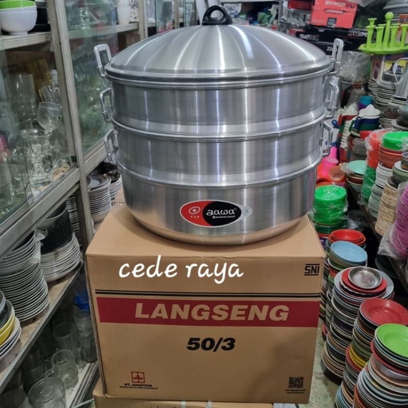 kukusan kue aluminium 3 susun tingkat / kalakat langseng maspion 50 cm