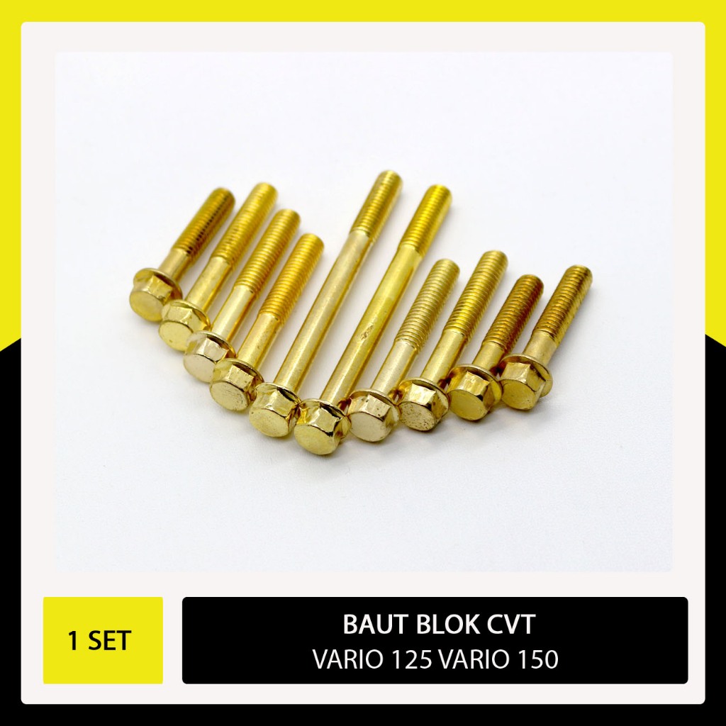 Baut Blok CVT Vario 125 Vario 150 Warna Gold / Baut CVT Gold