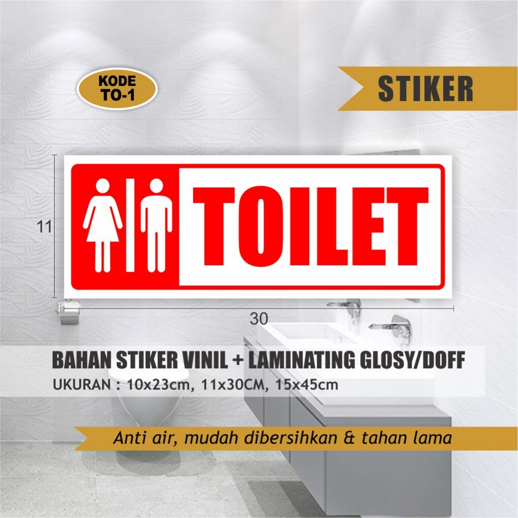 

TOILET PERIA TOILET WANITA STIKER VINIL + LAMINATING GLOSY / DOFF