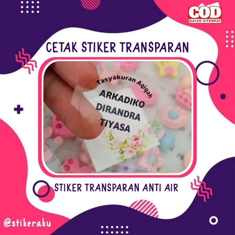 

Cetak Stiker Transparan Anti Air Kemasan Produk Label Olshop