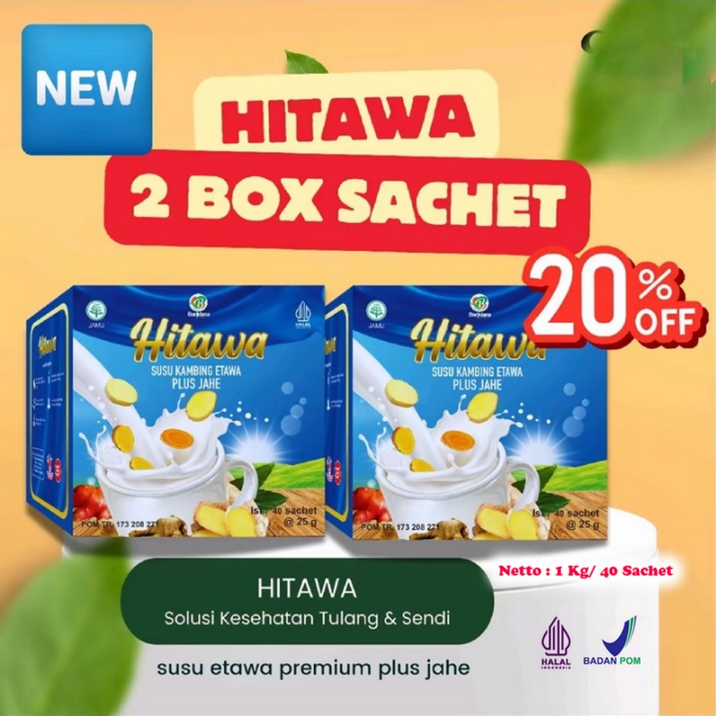 

Hitawa 2 Box Susu Kambing Etawa Jahe Kemasan Sachet