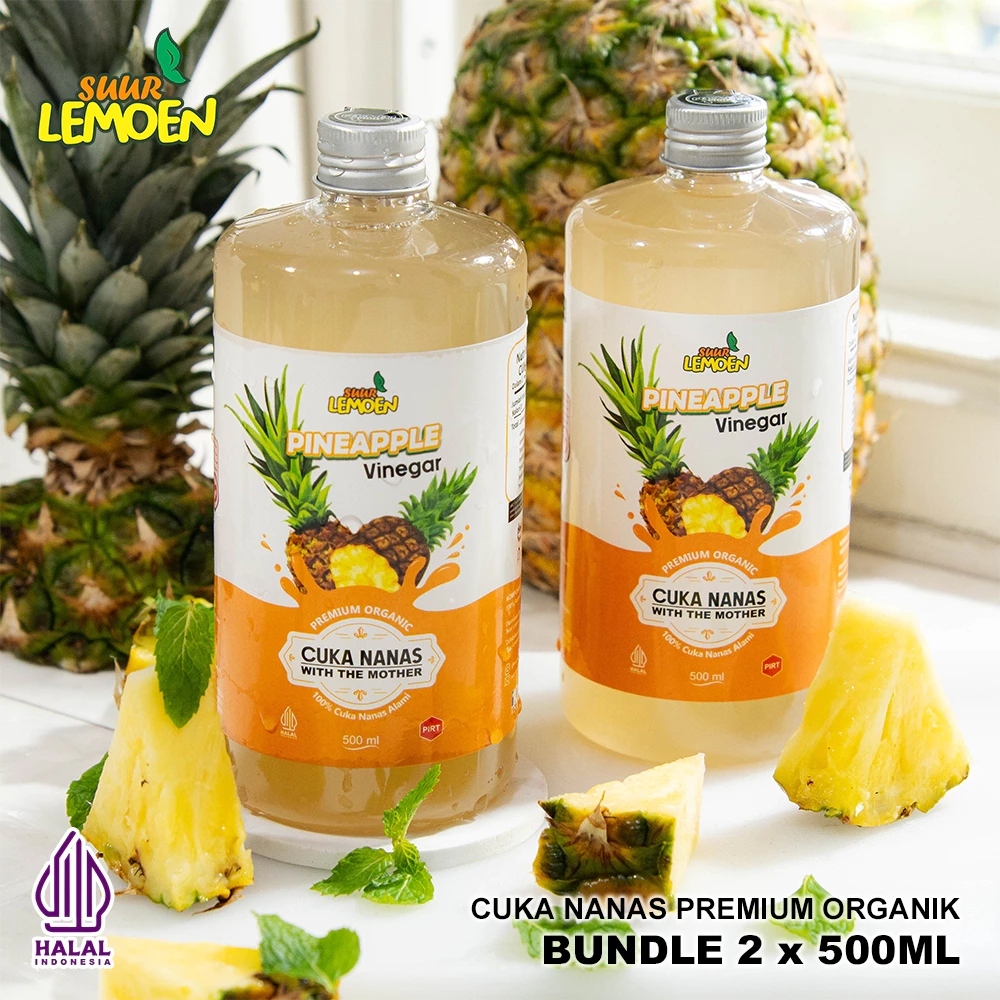 

Suur Lemoen Cuka Nanas Organic-Pineapple Cider Vinegar 1 LITER Cuka Nanas Original With Mother_DM72