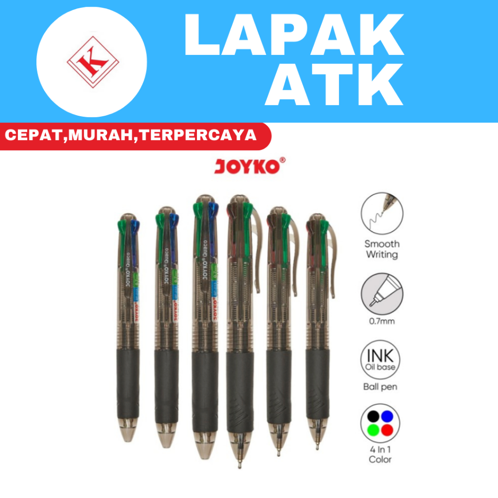 

JOYKO Pulpen 4 warna Bp 213 (PER PCS) ++
