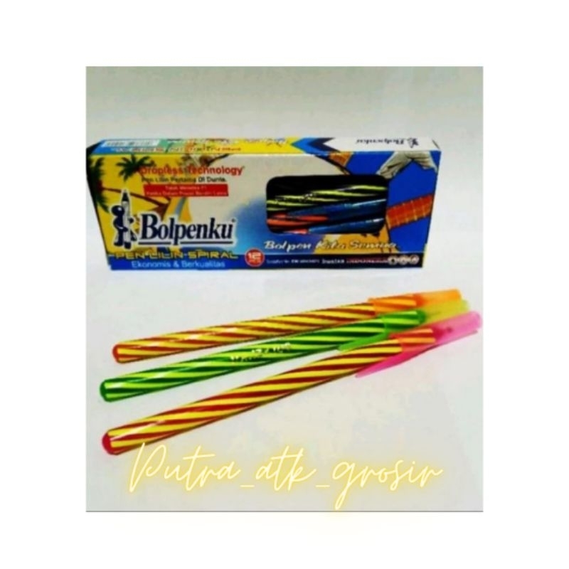 

(1pack isi 12 pcs)"BOLBENKU" bolpen ulir murah/ bolpenku/bolpen ulir nevada/ bolpen ulir warna warni murah