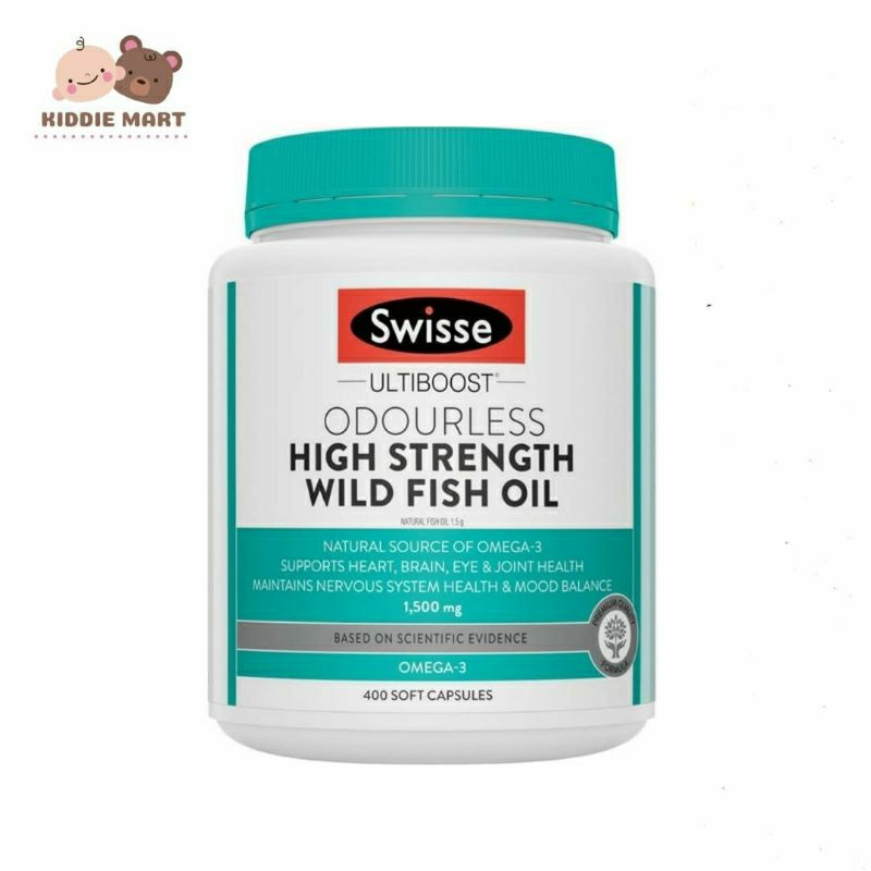Swisse Ultiboost Odourless High Strength Wild Fish Oil 1500 mg 400 capsules caps 1500mg