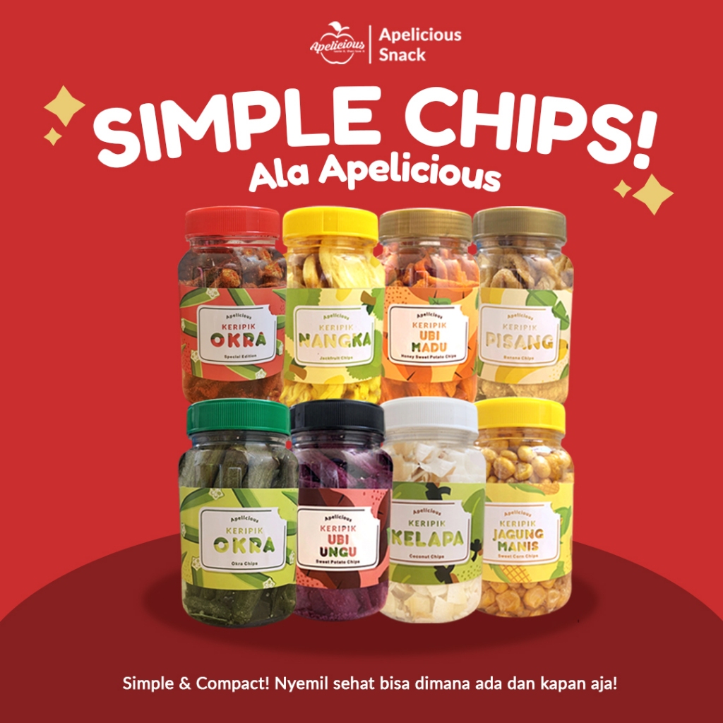 

APELICIOUS - SIMPLE CHIPS Keripik Buah dan Kripik Sayur Mini, Cemilan Camilan Snack Diet Sehat