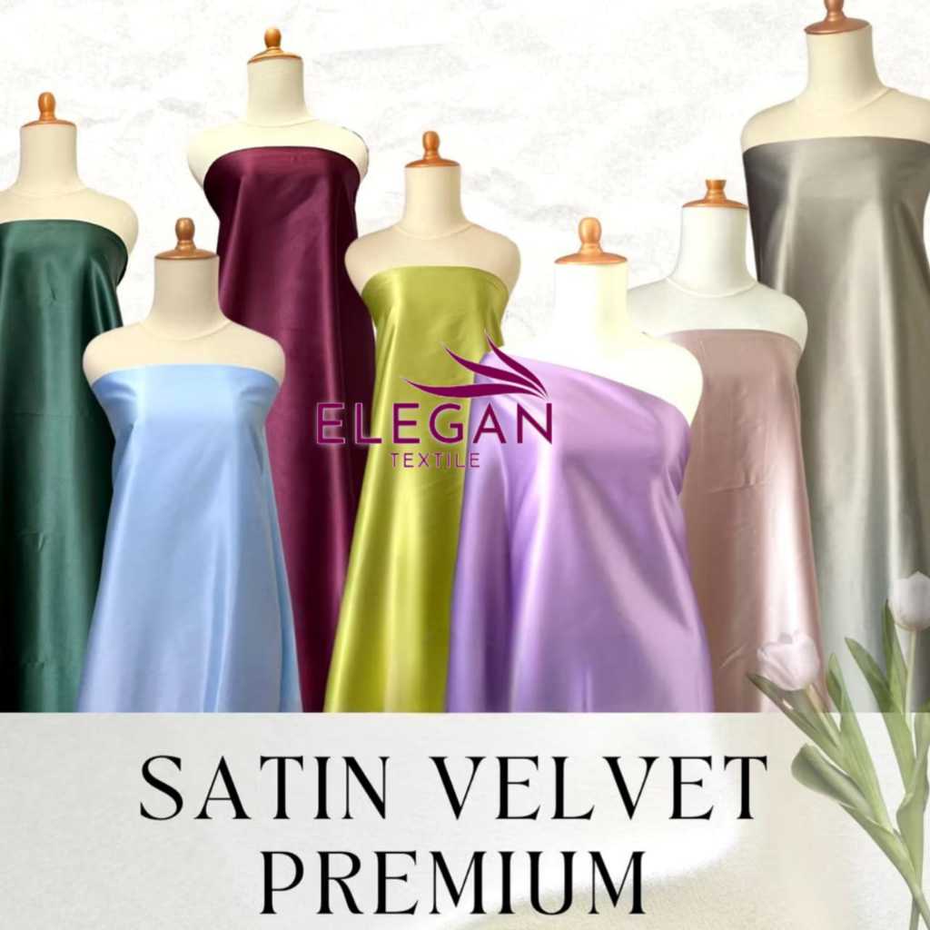 Kain Satin Velvet Silk Roberto Cavalli bridesmaid per 0.5meter kondangan gamis Bahan Satin Velvet Br