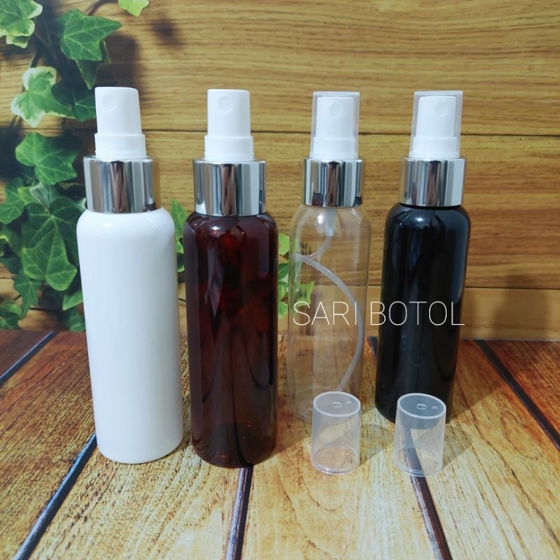 BOTOL SPRAY 100ML / BOTOL SPRAY HAND SANITIZER / BOTOL PARFUM 100 ML SPRAY SILVER HALF CAP