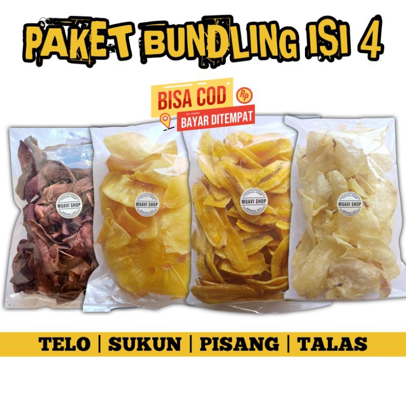 

PAKET BUNDLING ANEKA KERIPIK TALAS PISANG SUKUN TELO PREMIUM KHAS MADURA