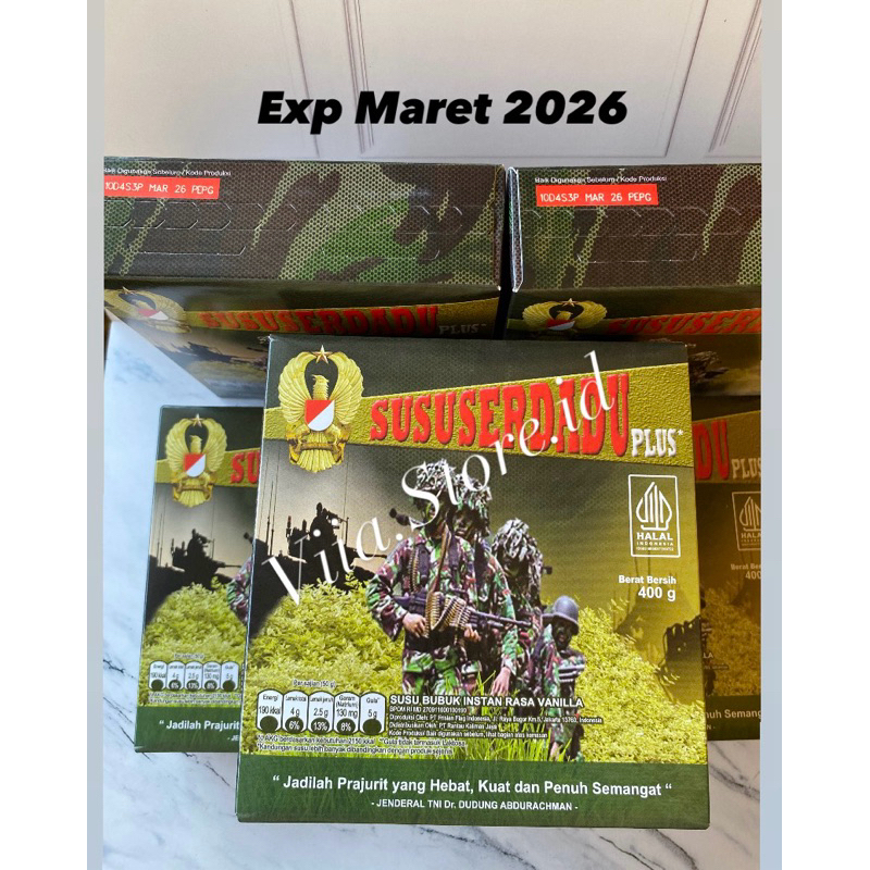 

PROMOO SUSU SERDADU PLUS TNI AD DIJAMIN 100% ORIGINAL JATAH