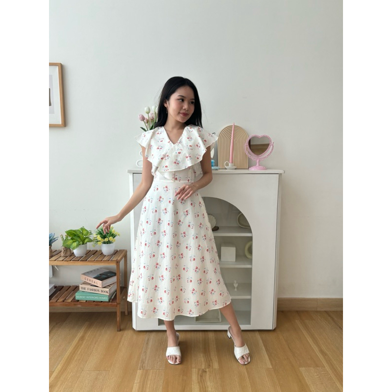 AGATHA DRESS /D0065/ DRESS MIDI FLORAL KOREA