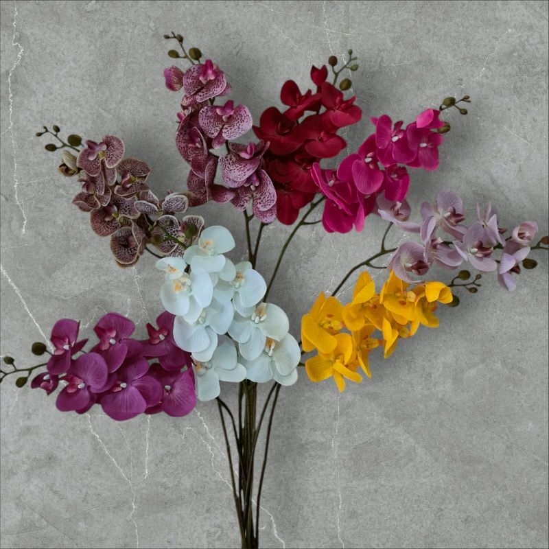 Anggrek bulan latex jumbo premium 8kuntum/anggrek artificial/ 1 tangkai
