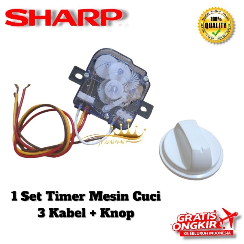 [SHARP ES-T86M] Set Timer Mesin Cuci Sharp ES-T86M Timer 3 Kabel + Knop