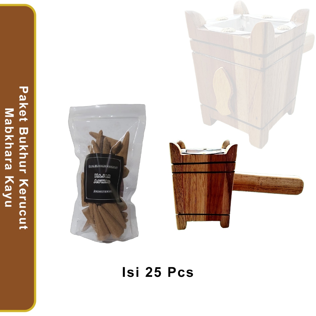 Paket Bukhur Kerucut Mabkhara Kayu Paket Dupa Isi 25 Pcs Aromaterapi