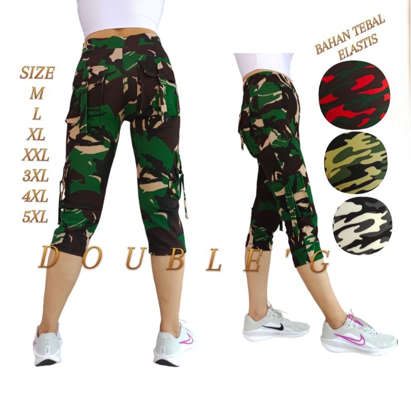 [BEST SELLER CELANA SENAM 7/8] Celana senam loreng 7/8/ Celana Kantong Cargo Loreng/Celana Olahraga 