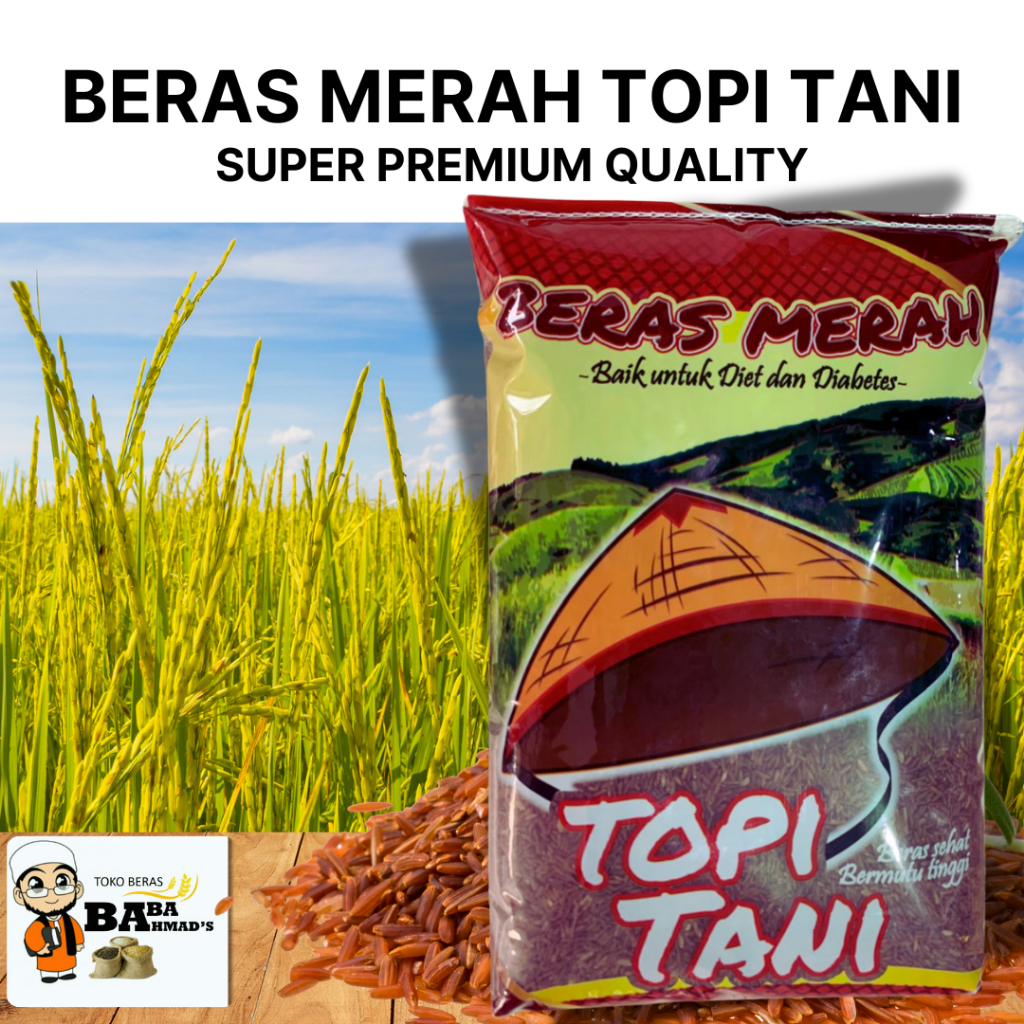 

BERAS MERAH SOSOH TOPI TANI SUPER PREMIUM - 3KG/5KG